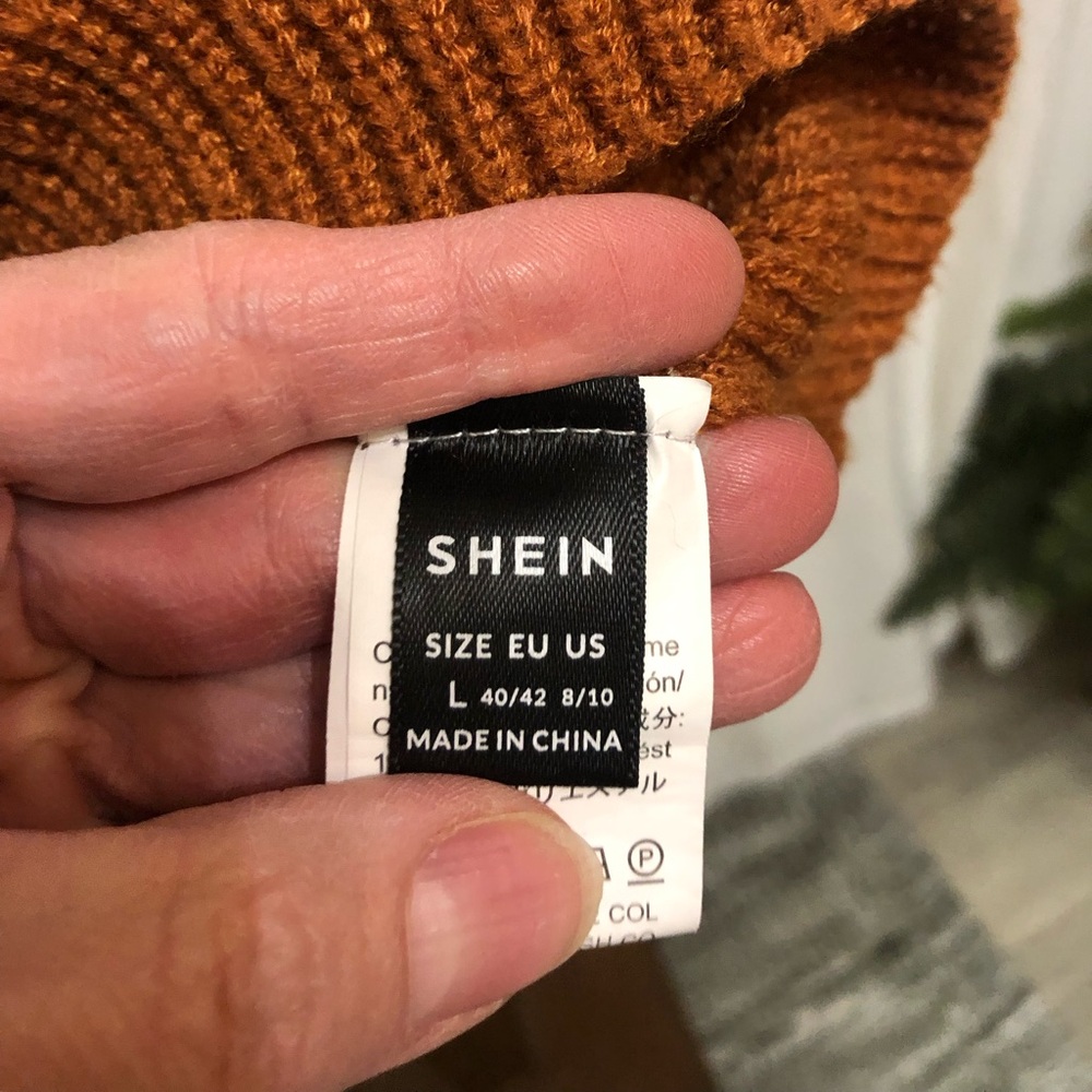 SHEIN Burnt Orange Knit Sweatshirt - Picture 2 of 3